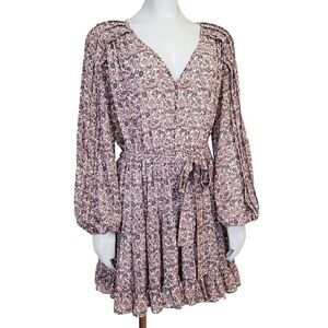 OPT Leah Evereve Dress Size Small Floral Sheer skater fit flare Short Cottage